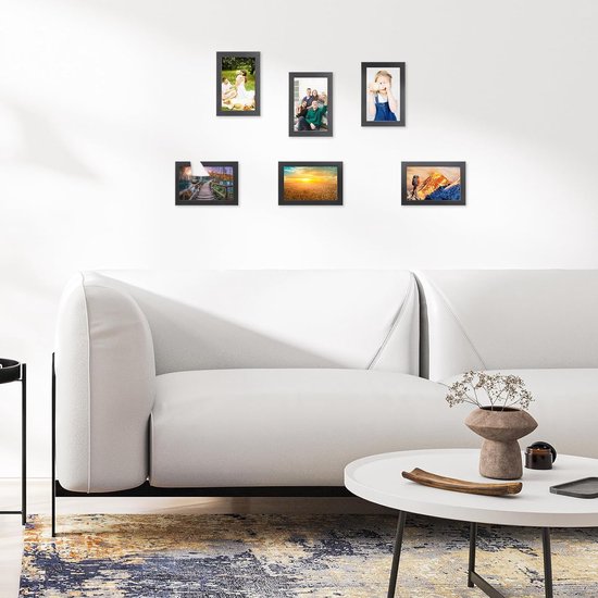 Fotoframes set van 10 fotolijsten - 2 stuks 20 x 25 cm, 4 stuks 13 x 18