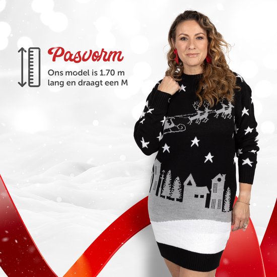 Ugly Christmas Sweater Ladies - Pull de Noël - Robe de Noël "Santa in the Night" - Taille Femme XXL