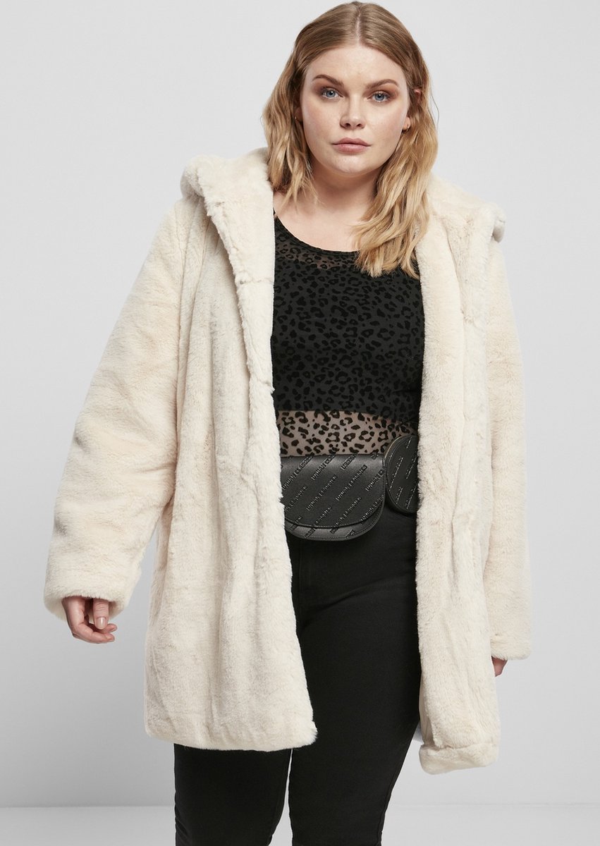 Urban Classics Hooded Teddy Winterjas S Wit