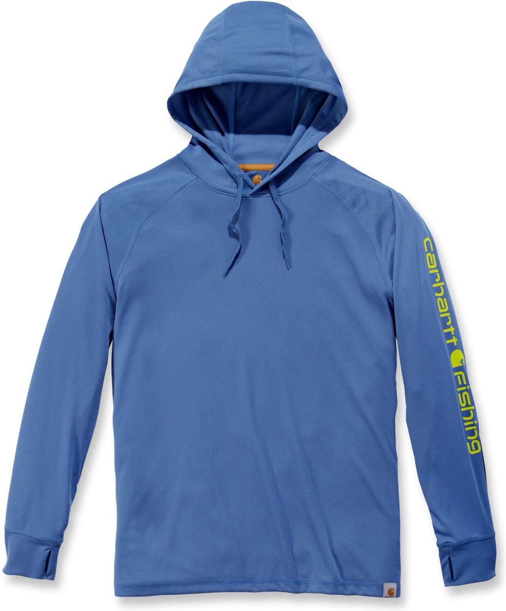 Carhartt Herren T-Shirt Fishing Hooded T-Shirt L/S Inf. Heather-XS Blauw