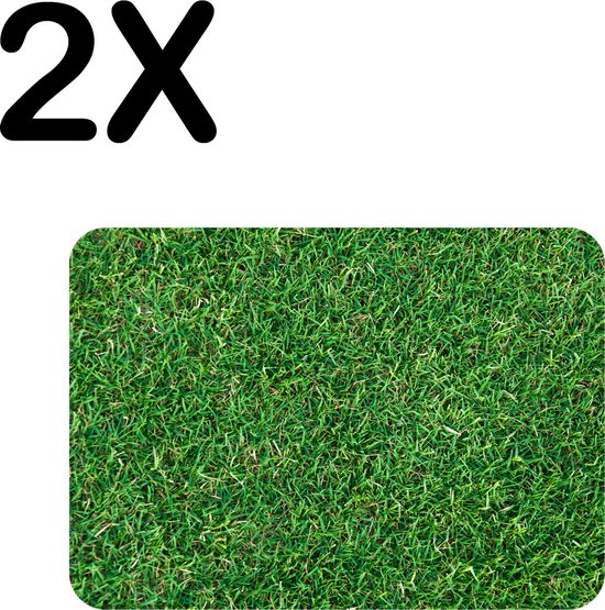 BWK Luxe Placemat Zo Groen als Gras Set van 2 Placemats 40x30 cm
