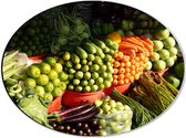 Dibond Ovaal - Groente - Fruit - Eten - Markt - 40x30 cm Foto op Ovaal (Met Ophangsysteem)
