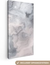 Canvas Schilderij Wolken - Abstract - Verf - 40x80 cm - Wanddecoratie
