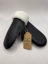 Apex Gloves Leren Dames en Leren Handschoenen - Premium kwaliteit %100 Schapenleer - Zwart - Winter - Extra warm - Maat M