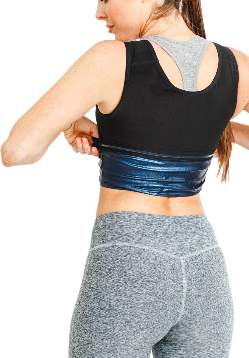 FitLife Sweat Shaper - Stimuleer Zweet Tijdens Sporten - Sauna Shirt - Afslank Shirt L/XL - Dames – Zwart