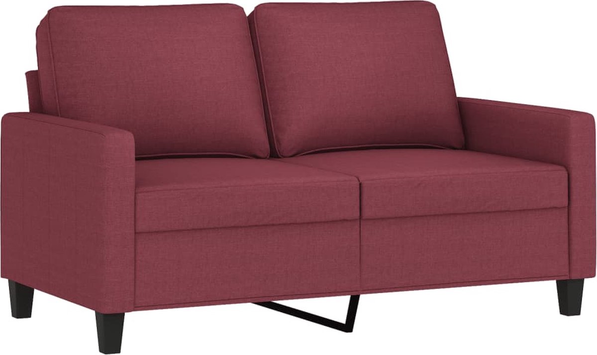 vidaXL Tweezitsbank - 120 - cm - stof - wijnrood