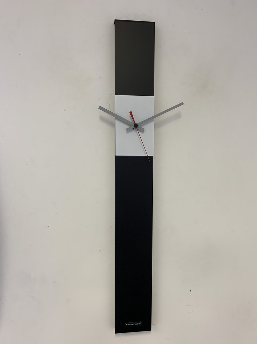 Wandklok CHANTALBRANDO SUMMIT BLACK & WHITE MODERN DESIGN = ZWART & WIT