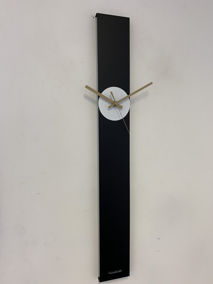 Wandklok CHANTALBRANDO SUMMIT BLACK & WHITE MODERN DESIGN = ZWART & WIT