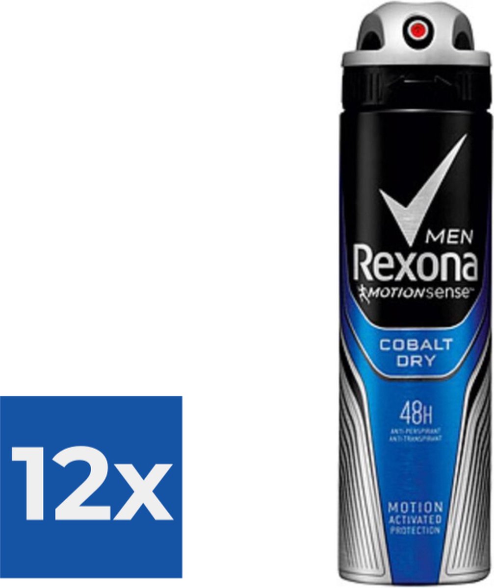 Goedkoopste Rexona Men Dry Cobalt - 150 ml - Deodorant - Voordeelverpakking 12 stuks