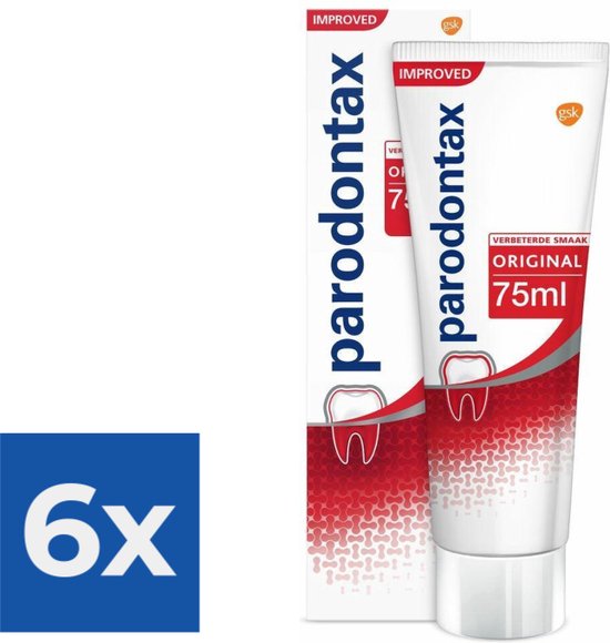 Parodontax Original - Tandpasta- tegen bloedend tandvlees - 75 ml - Voordeelverpakking 6 stuks