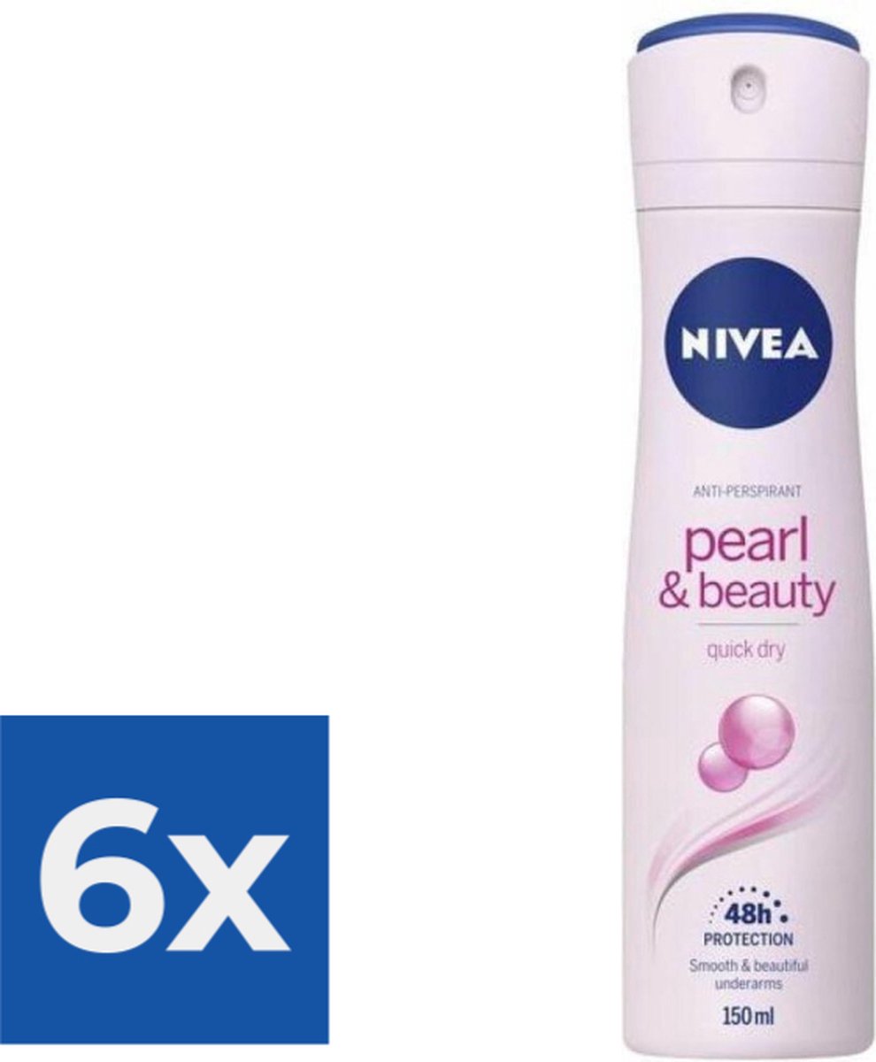 Goedkoopste Nivea Deodorant Spray Pearl & Beauty - 150 ml - Voordeelverpakking 6 stuks