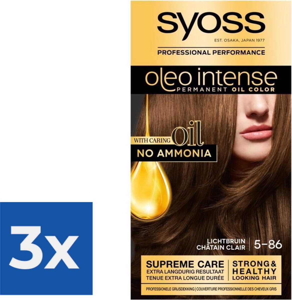 Syoss Oleo Intense - Haarverf - 5-86 - Licht Bruin - 115ml x 3