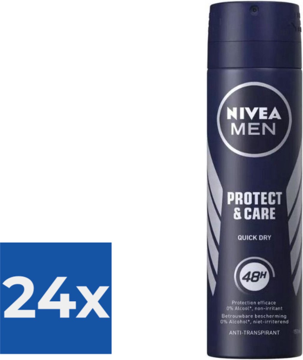 Goedkoopste Nivea Men Deodorant Spray Protect & Care 150 ml - Voordeelverpakking 24 stuks