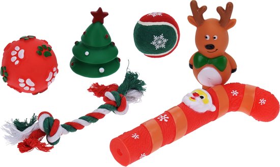 Kerstcadeau voor huisdieren giftbox met speeltjes voor honden - Hondenspeeltjes/honden speelgoed