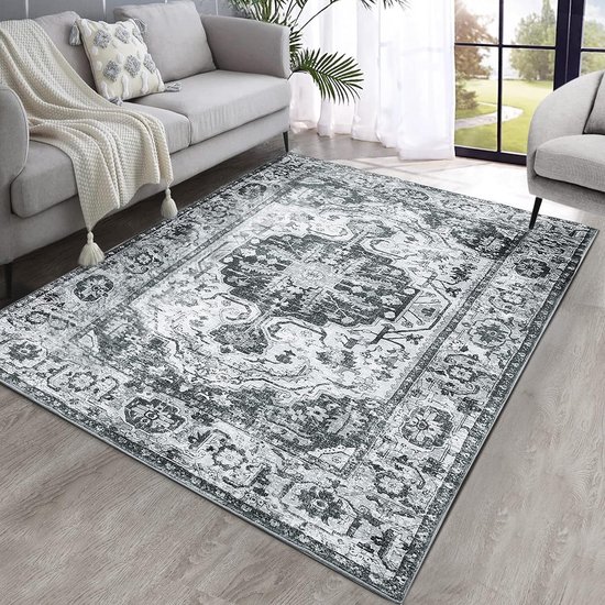 Flair Binnen & Buitenkleed Vloerkleed Kadi Oosters Motief - Grijs / Creme