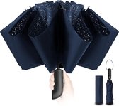 Compacte paraplu winddicht sterk - automatische winddichte omgekeerde paraplu's voor mannen en vrouwen, 210T teflon coating 105 cm spanwijdte, 10 grote schermen paraplu