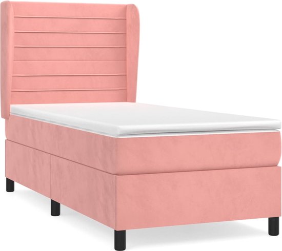 vidaXL - Bed frame zonder matras - Donkergrijs- Fluweel - 90x200 cm | Leen Bakker