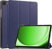 Hoesje Geschikt voor Samsung Galaxy Tab A9 Hoes Case Tablet Hoesje Tri-fold - Hoes Geschikt voor Samsung Tab A9 Hoesje Hard Cover Bookcase Hoes - Donkerblauw