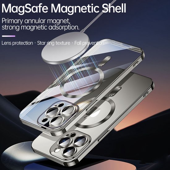 Sulada Soft case TPU en shockproof en lensbeschermer met magnetische ring voor de iPhone 15 Pro Goud