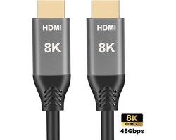 By Qubix - HDMI Kabel 1.5 meter - 2.1 - 4K + 8K Ultra HD - HDMI naar HDMI - 48Gbps (120hz) - 7680x4320 resolutie - Zwart