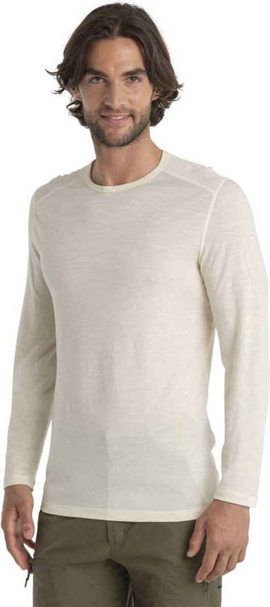 Icebreaker 200 Oasis Crewe Merino Lange Mouwen Basislaag Beige L Man