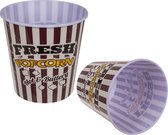 Out of the Blue Popcorn bak - 2x - rood/wit - kunststof - D17,5 cm - 5 liter - herbruikbaar