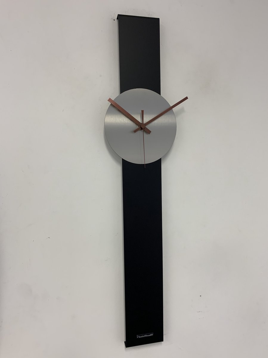 Wandklok CHANTALBRANDO SUMMIT BLACK & SILVER = MODERN DESIGN = ZWART & ZILVER
