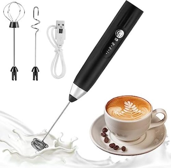 INTER-CAFFÈ® Elektrische Melkopschuimer - Handmatige Melkopschuimer Melkschuimer Zilver 1 Jaar Garantie