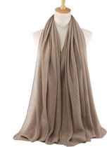 Ribbel / Crinkle Sjaal - Taupe | Sjaal/Hijab/Hoofddoek | Polyester | 180 x 90 cm | Fashion Favorite