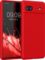 kwmobile telefoonhoesje geschikt voor Google Pixel 6a - Hoesje met siliconen coating - Smartphone case in rood