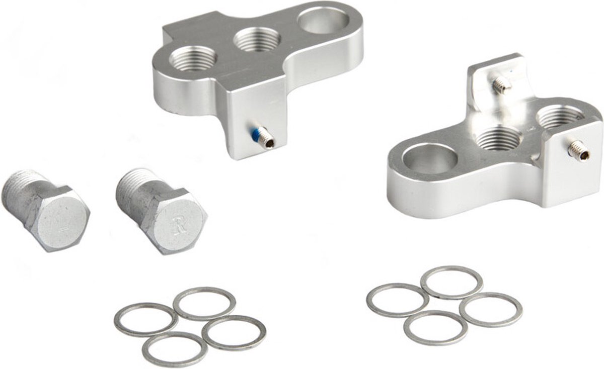Mirage Crankverkorter aluminium T6 - verstelbaar - zilver - set van 2 - inclusief RVS bouten
