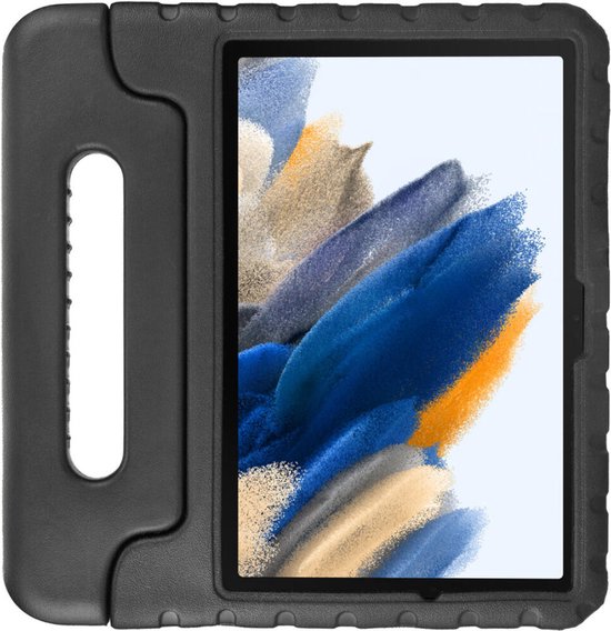 HappyCase Kinder Tablethoes Geschikt voor Samsung Galaxy Tab A7 Lite | Kindvriendelijke Hoes | Beschemhoes | Kinderhoes | met Handvat en Standaard | Zwart