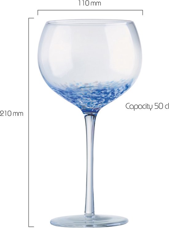 Anton Studio Designs London set de 4 verres à Gin mouchetés colorés 50 CL 21 cm