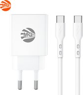 MG - USB-C - 20 Watt - Chargeur rapide avec câble - Port Type C avec 1 m de câble Type-C vers Type-C - Wit