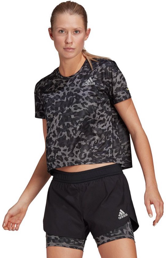 Adidas Fast Primeblue Graphic Korte Mouwen T-shirt Grijs XS Vrouw