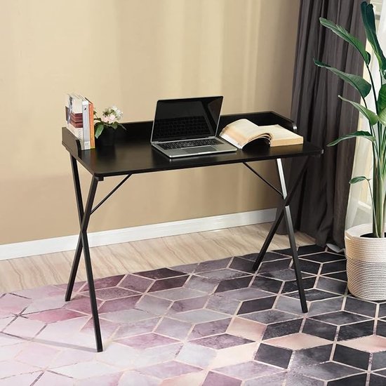 Laptoptafel, thuiskantoor, bureau, eenvoudige montage, metalen frame, ‎120 x 50 x 81 cm