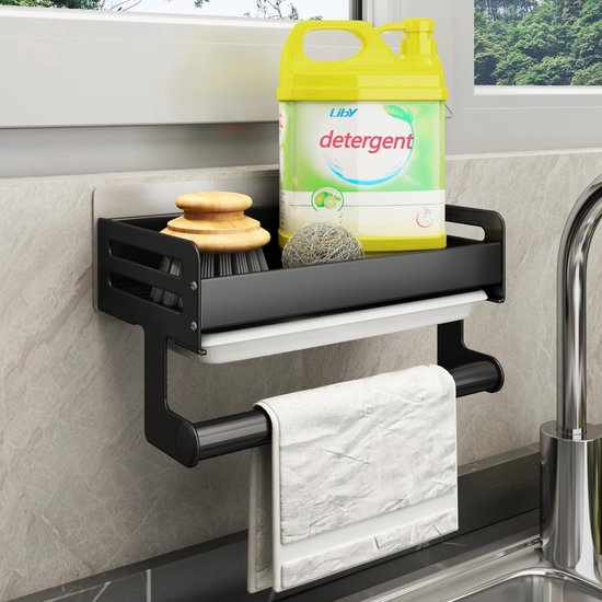 Sink Organiser for Kitchen, Hook Sink Organiser Wall Hanging No ...