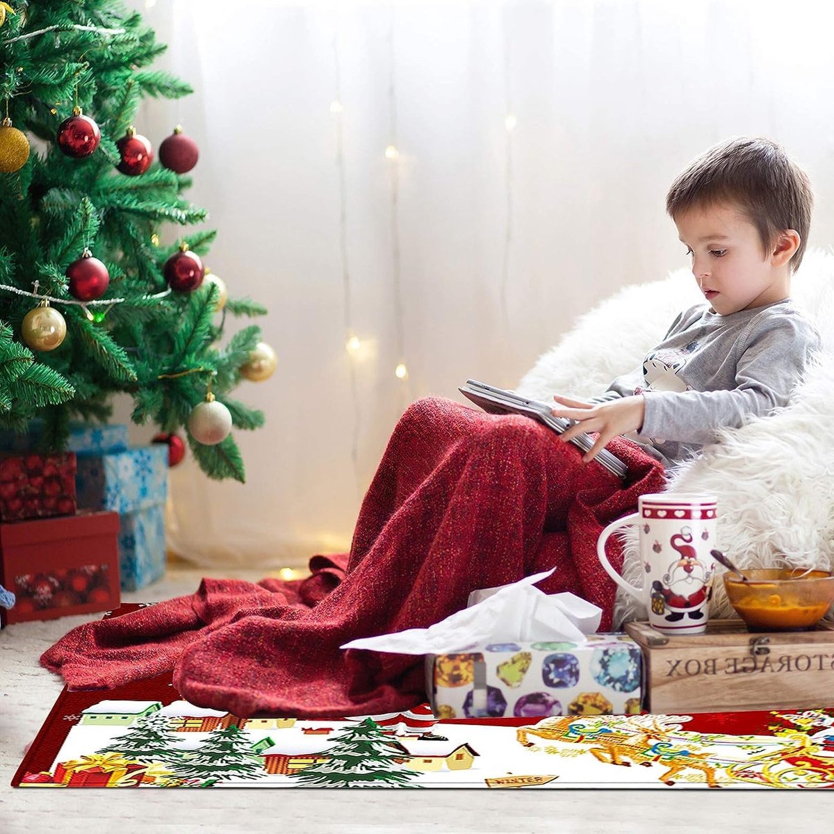 Acheter Tapis De Sol De Noël Imprimé En 3D, à La Mode, Pour Chambre à Coucher, Salon, Bureau, Chambre D'enfant, Décoration De Maison