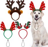 Kersthoofdtooi voor honden, 3 stuks, rendierhaarbanden, kostuumaccessoires