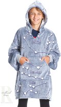 Hoodie Deken - Glow in the Dark - Kinderen - Speelgoed - Plaid - Wintersport - Ski vakantie - Plaid met mouwen - Fleece deken met mouwen - Sterren en planeten - Astrologie - Cadeau - One size - Warme hoodie deken - Cadeau - 4 tot 12 jaar