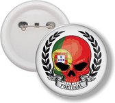 Button Met Speld - Schedel Vlag Portugal