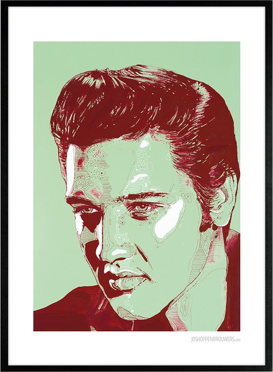 Elvis Presley 01 print 51x71 cm *ingelijst & gesigneerd