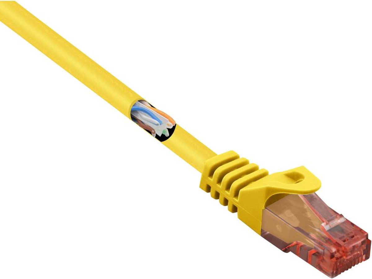Renkforce RF-5370038 RJ45 Netwerkkabel, patchkabel CAT 6 U/UTP 10.00 m Geel Snagless, Halogeenvrij 1 stuk(s)