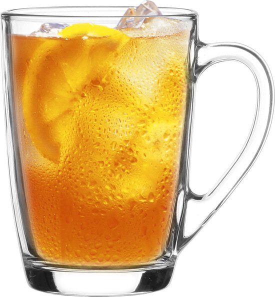 Glasmark Theeglazen/koffie glazen model York - transparant glas - 6x stuks - 300 ml