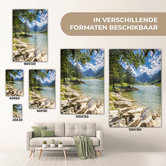 ® Glasschilderij 120x180 cm - Schilderij acrylglas - Zomer in een Zwitsers landschap - Foto op glas - Muurdecoratie woonkamer - Wanddecoratie slaapkamer - Schilderijen