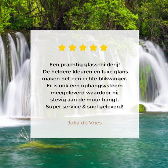 Nature verdoyante au-dessus des chutes d'eau dans le parc national d'Erawan Plexiglas 120x80 cm - Tirage photo sur verre (décoration murale en plexiglas)