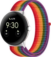 Nylon bandje - geschikt voor Google Pixel Watch 2 - regenboog
