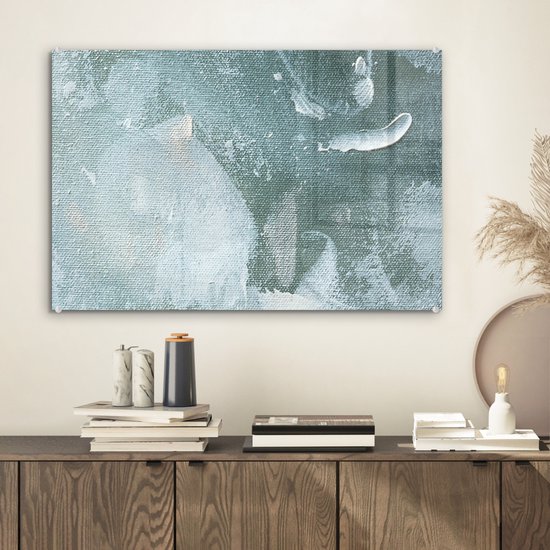 MuchoWow® Glasschilderij 60x40 cm - Schilderij acrylglas - Acrylverf - Abstract - Design - Foto op glas - Schilderijen