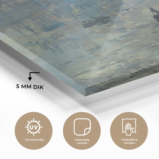 MuchoWow® Peinture sur verre - Le Soleil Levant - Peinture de Claude Monet - 120x90 cm - Peintures sur verre acrylique - Photo sur Glas