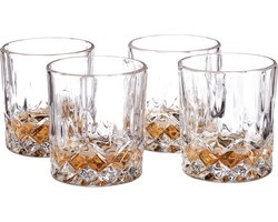 whiskey glazen - set van 4 - 200 ml - transparant